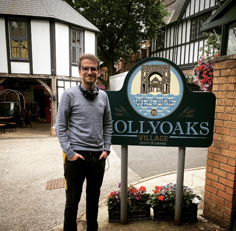 I’ve had the best time directing this show with incredible cast, crew &amp; production. As a proud Yorkshireman, I find it quite apt I’ve accidentally stood in front of the ‘H’ #ollyoaks