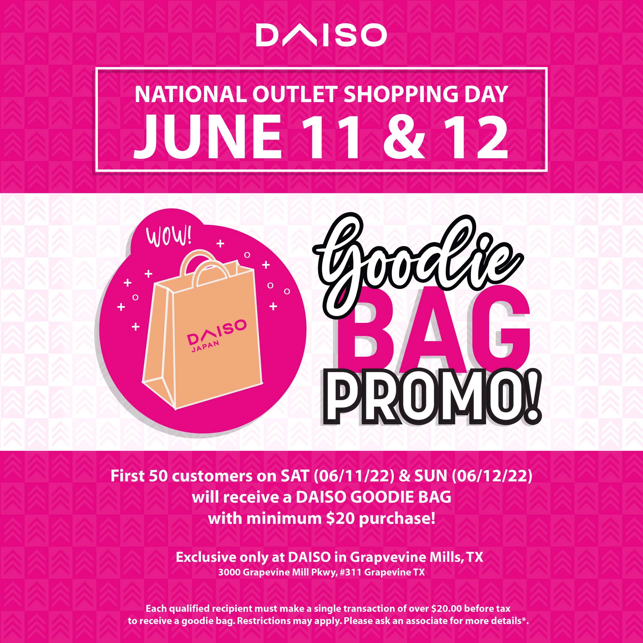 Daiso USA Official on Twitter: "‼️PROMO on June 11 and 12 at Grapevine ...