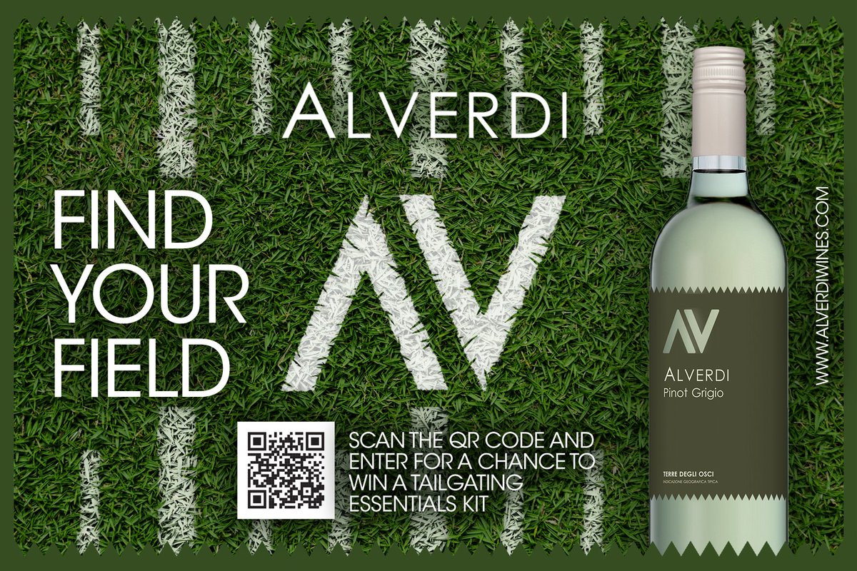We’re excited to launch our newest sweepstakes, Tailgate Kit Extravaganza! 10 lucky winners nationwide will win some essential items perfect for tailgating, courtesy of Alverdi Wines. To enter, visit alverdiwines.com/sweepstakes or scan the QR code wherever you spot Alverdi.