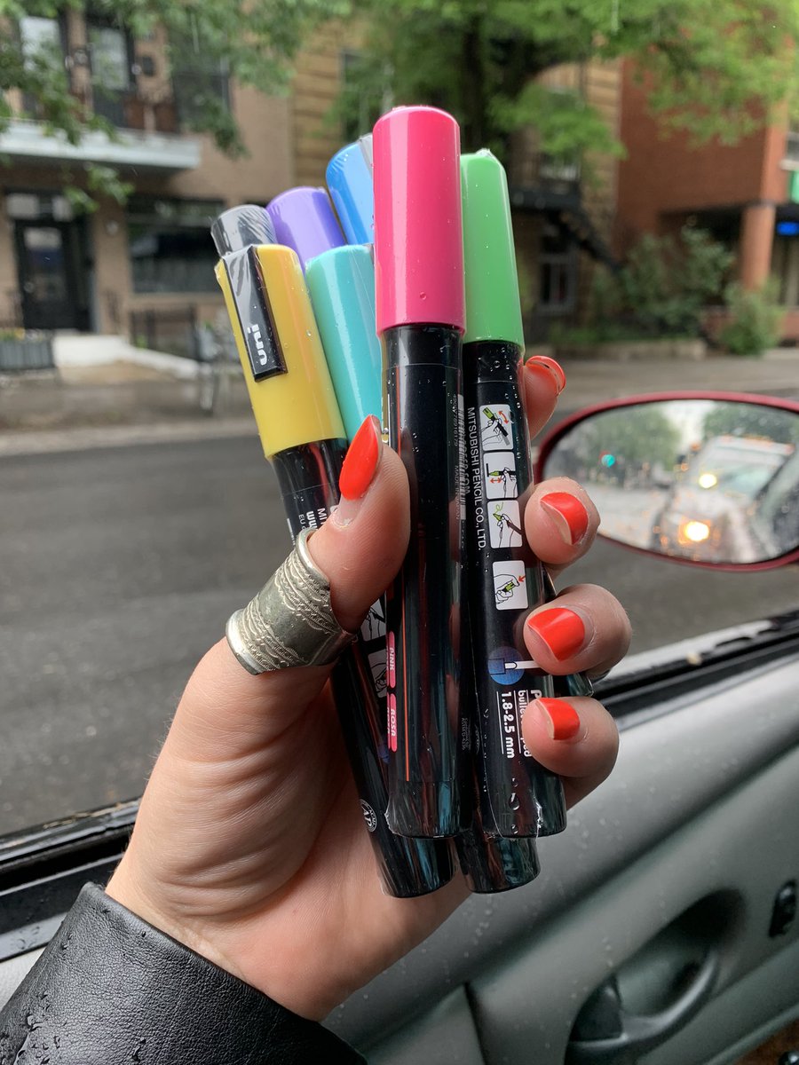 Just got some new gear 💜 ! Rainy days are perfect for creative work. 😀 #m1m #posca