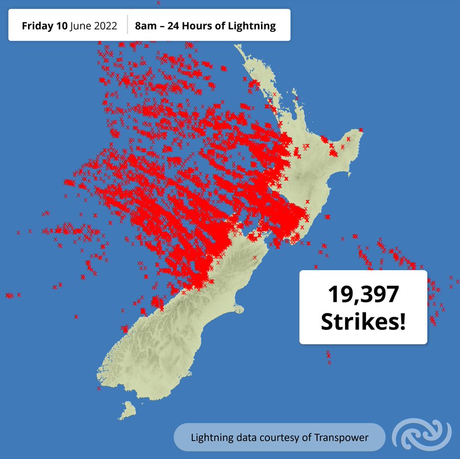 Lightning Strike Map Near Me Nearly 20 000 Lightning Strikes In 24 Hours A Big Number Stuff Co Nz
