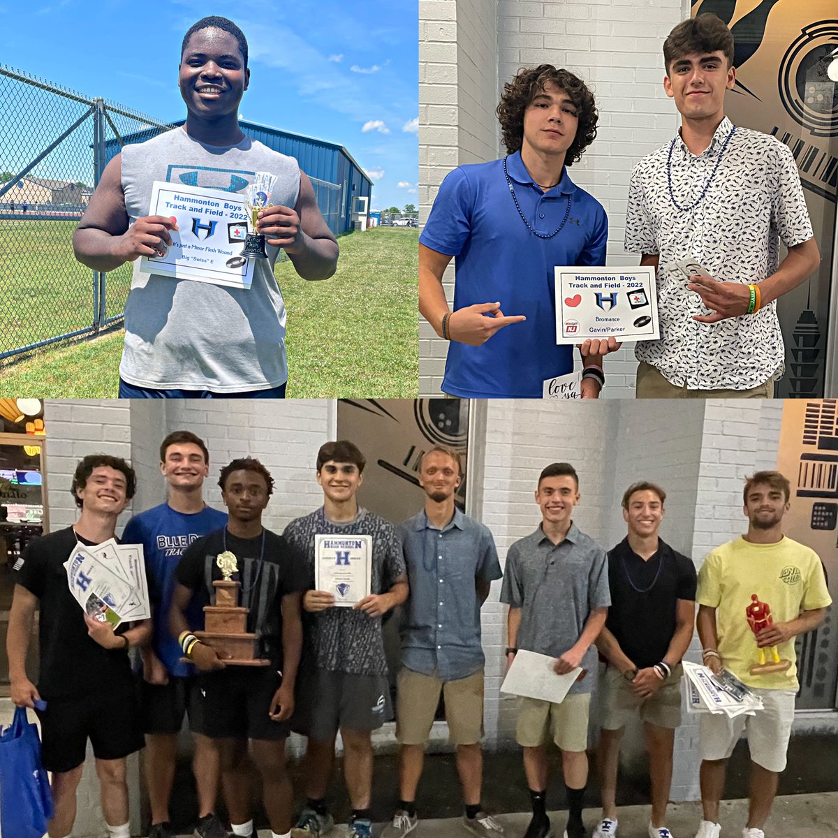 HammHSBoysTrack's tweet photo. Successful Banquet Night for the guys at Didonato’s. Highlights include honoring our Seniors, MVP, Rookie, Heroes Awards, & Joke Awards! Everyone had a great night! Onto STATES tomorrow and Saturday with some of familiar faces attached to this post!😉 #BlueDevilsFamily https://t.co/FSv2vjJyfY