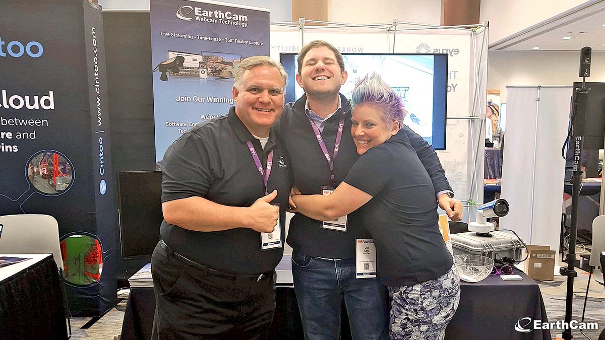 EarthCam's tweet image. EarthCam 🤝 Autodesk. We love spending quality time with our partners when we get the chance to. Thanks again to Jeremy Wallin for stopping by our exhibit today at #ENRFutureTech! It’s always a pleasure seeing him! 🤩