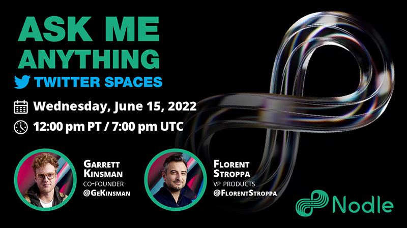 Nodle Cash (@nodlecash) on Twitter photo Join a community AMA with <a href="/GeKinsman/">Garrett Kinsman</a> (co-founder) and <a href="/florentstroppa/">Florent Stroppa</a> (VP of Products). This is a great opportunity to connect with the Nodle team and ask questions.
Wed. June 15 | 12pm PT / 7pm UTC
RSVP: x.com/i/spaces/1LyxB… Join a community AMA with <a href="/GeKinsman/">Garrett Kinsman</a> (co-founder) and <a href="/florentstroppa/">Florent Stroppa</a> (VP of Products). This is a great opportunity to connect with the Nodle team and ask questions.
Wed. June 15 | 12pm PT / 7pm UTC
RSVP: x.com/i/spaces/1LyxB…