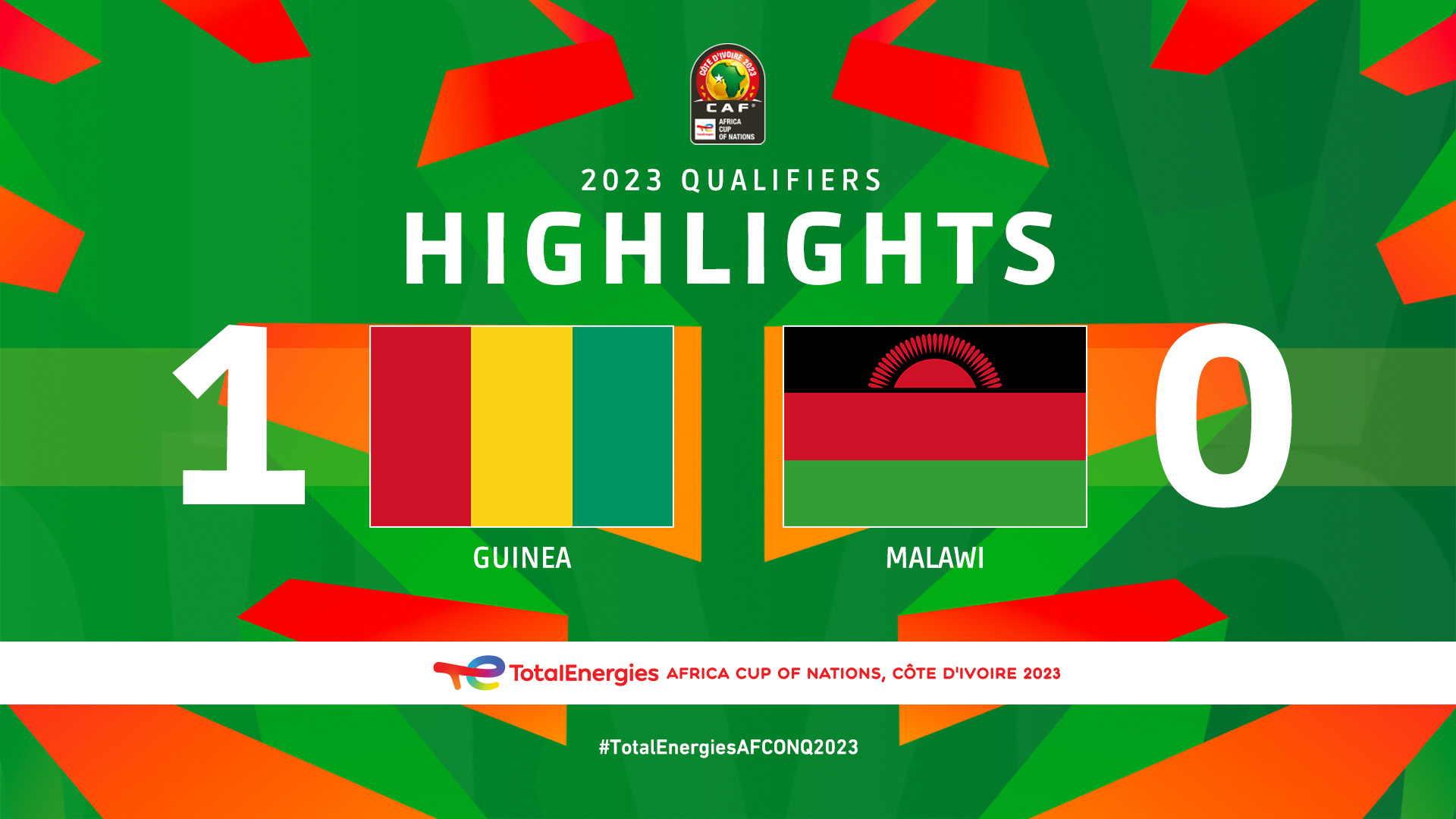 📹 𝐇𝐈𝐆𝐇𝐋𝐈𝐆𝐇𝐓𝐒: 🇬🇳 1-0 🇲🇼

Guinea snatch a hard-fought win, thanks to Naby Keita’s goal in the final moments of the game 🐘

#TotalEnergiesAFCONQ2023 | @fgfofficiel | @FAMalawi”