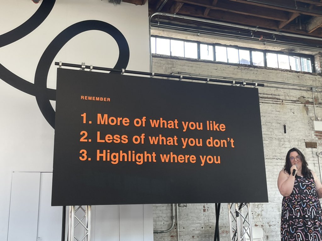 designer_joanne's tweet photo. Very inspiring talk #designconf22 https://t.co/x2mwYsA56F