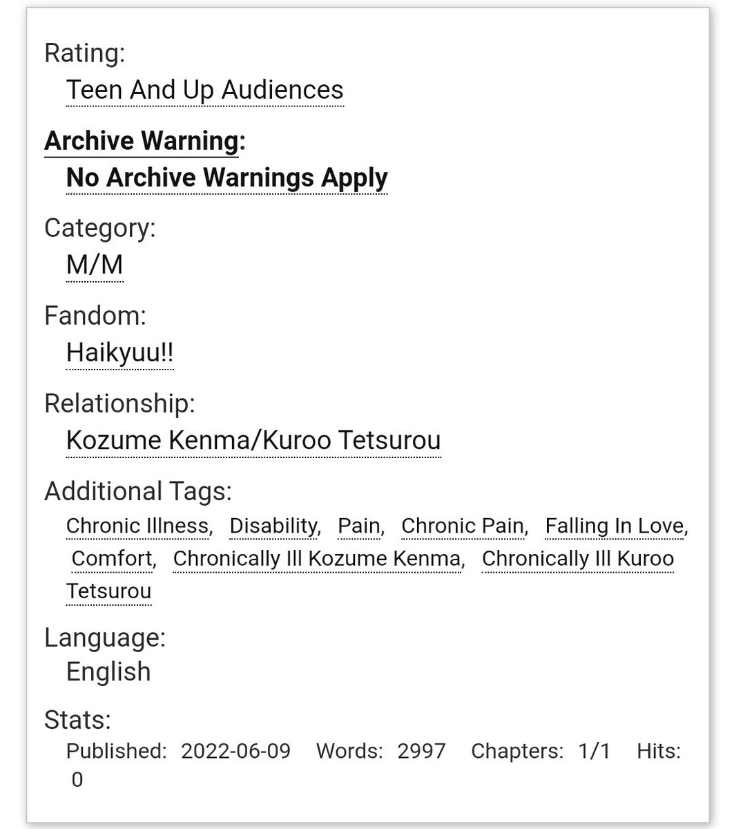 I finally posted my Beyond Worlds fic to ao3~

Rating: T
Words: 2997
Kuroken Chronic Illness AU
(Link In Replies ⬇️)