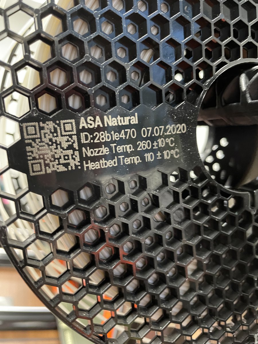 SafiaBarikzai's tweet image. Calibrating 3D Printers tonight in readiness for #PlayfulCoding
We’ve got a filament named after our @LSBU_ENG Dean Professor Asa Barber!
ASA filament (Acrylate Styrene Acrylonitrile), a thermoplastic that combines mechanical strength with flexibility & has a great finish 🤩