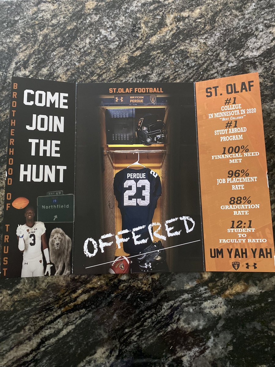 Brycen Perdue (@brycenperdue58) on Twitter photo Truly thankful to have received my first college football offer from <a href="/StOlafFB/">St. Olaf Football</a>. Thank you coaches! Truly thankful to have received my first college football offer from <a href="/StOlafFB/">St. Olaf Football</a>. Thank you coaches!
