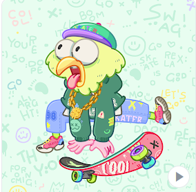 Twigs556's tweet photo. My SB just reveals. No 1/1 but still looking firrreeeee #birdstogetherstrong @SkaterBirdsNFT https://t.co/P05rLBhkHs