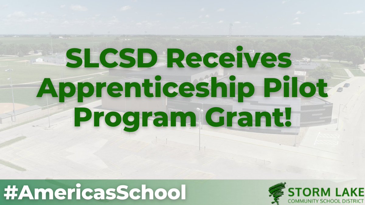 EXCITING NEWS: On Thursday, Iowa Governor Kim Reynolds announced the Storm Lake Community School District as a recipient of the Teacher and Paraeducator Registered Apprenticeship Pilot Grant. READ MORE: tinyurl.com/yckzd6yu #AmericasSchool