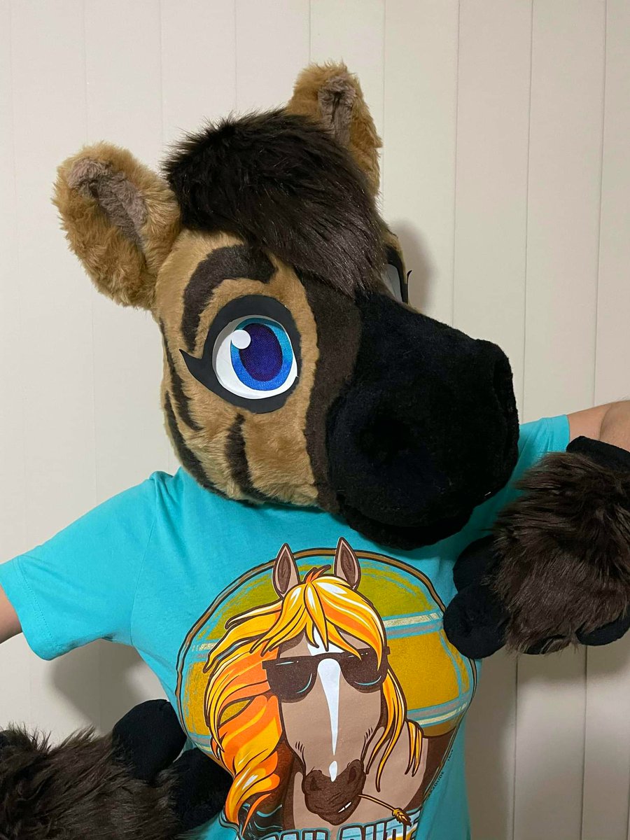 JelloHonse's tweet photo. Happy #FursuitFriday!!
@juggerpaws kindly bought this shirt for me from his trip to America! #Woahdude I absolutely love it, thank you!๐๐ด
Art by @Crazdude
#TigressThePon #HorseFurry #HorseFursuit #FurryTShirt #Poodling #SameColourTShirt https://t.co/b3UBASruPV