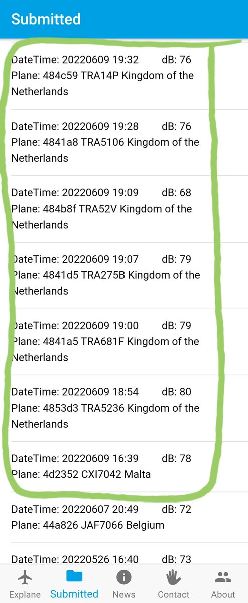 NieuwS02's tweet photo. @ThSchoenmakers Klopt. Ik zat na het thuiswerken in mijn tuin en zag/hoorde ze achter elkaar overvliegen vanaf #RTHA. Zie mijn registraties in de #Explane app van @SchipholWatch https://t.co/fQGSs4c6U7