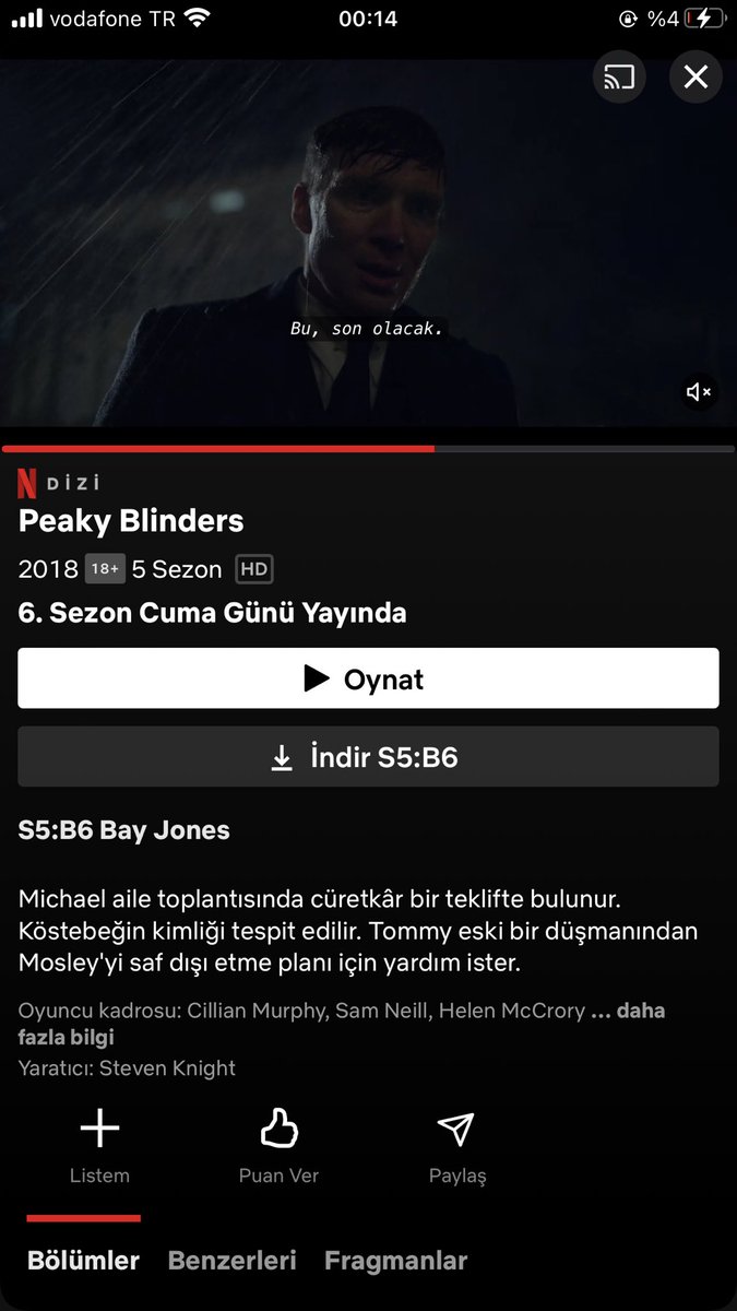 Şuan Cuma 00:20 , takriben ne zaman yayınlarsınız 6. sezonu <a href="/netflixturkiye/">Netflix Türkiye</a> ? 3 yıldır bu anı bekliyoruz #PeakyBlinders