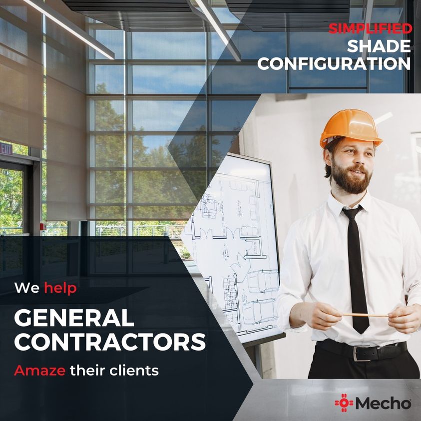 Mecho shade systems give the wow factor your clients are looking for when it comes to incorporating natural light to enhance a building’s design.

Find tools for general contractors to simplify shade configuration and more: ow.ly/rwfV50Ju0w8