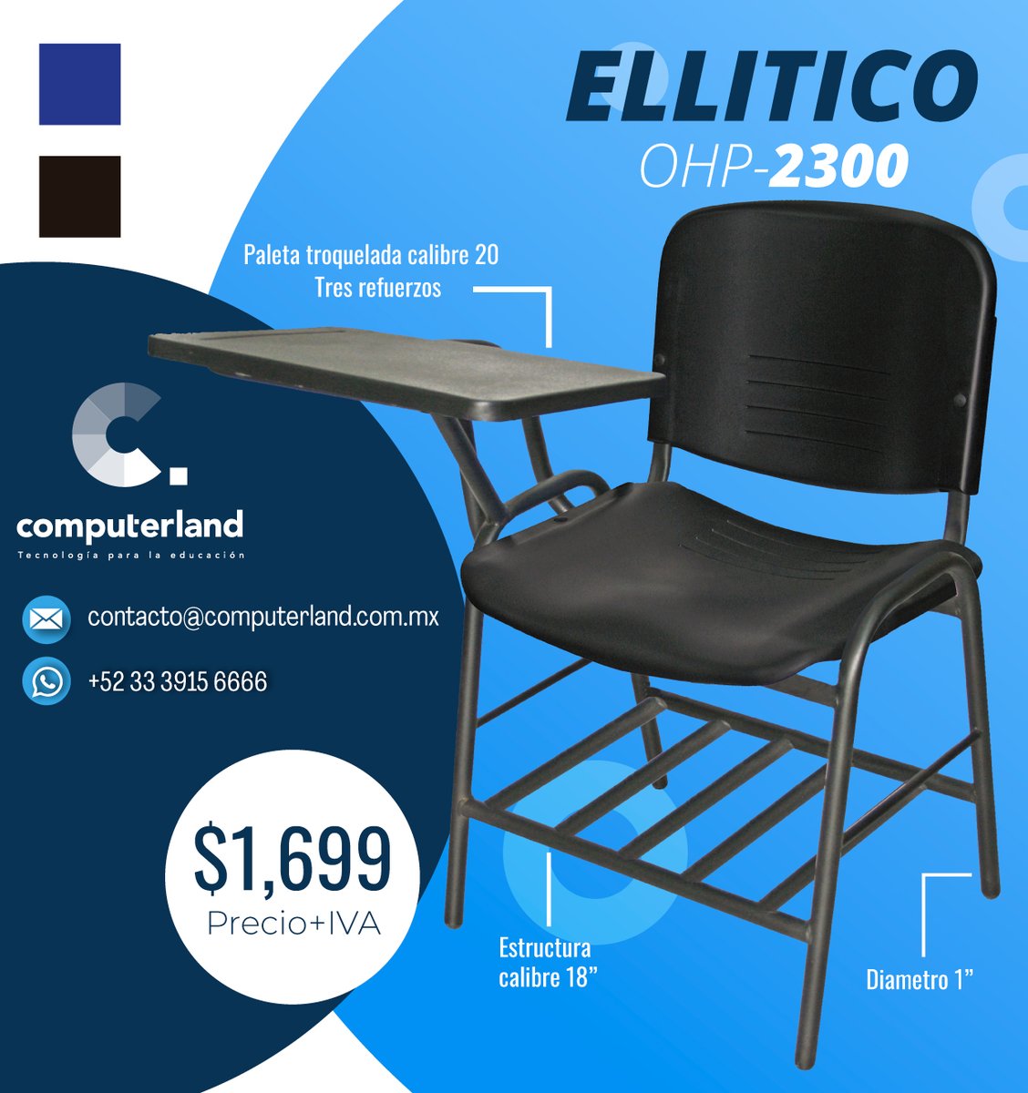 CLANDoccidente's tweet photo. ¡Gran promoción en sillas Ellitico e Innova!📣
Sillas ergonómicas que le ayuden a trabajar más cómodamente. ❤🪑👩‍💻
Para mayor información comunícate con nuestros asesores expertos.
👉Whatsapp https://t.co/856FlDLgmp
📞 (33) 39156666  
📨 contacto@computerland.com.mx https://t.co/TgeSsD8Gfk