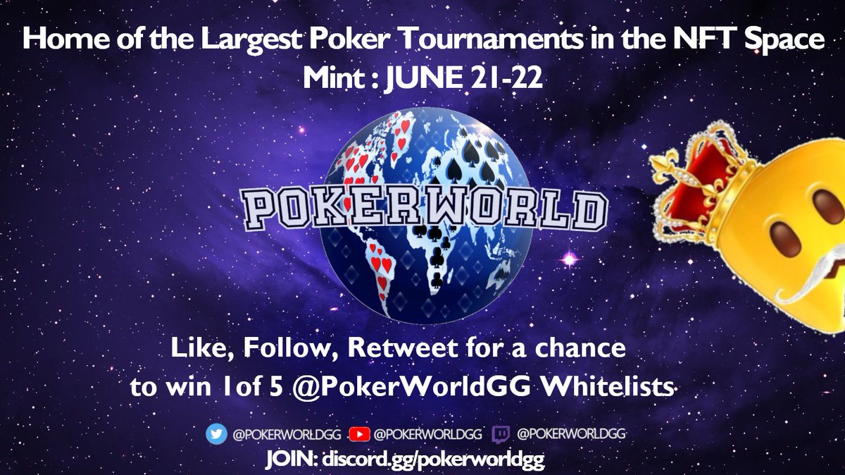 Who else but <a href="/CryptoCorn_io/">CryptoCorn</a> to help celebrate our first mint partner of the day! 

We'll be celebrating our amazing collab partners &amp; #NFTProjects on the daily up until our #MINT on JUNE 21st!

Join: discord.gg/pokerworldgg

Like, RT &amp; follow for a chance at 5 #WLGiveaways