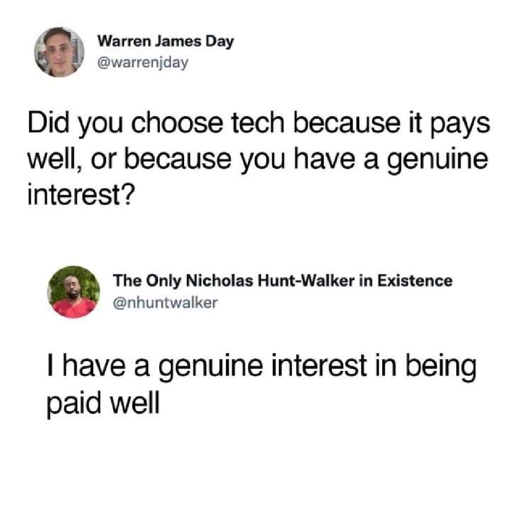 Kartikth40's tweet image. very genuine interest 😂💯

#Coding #SoftwareDeveloper  #programming