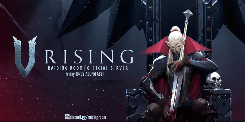 RaidingRoom's tweet photo. Our Official V Rising server is launching tonight! 

There are only 40 slots on the server available so make sure to get in fast! 

Server goes live tonight at 7pm! Full PVP with after work raid times from 6pm - 10pm AEST! 

All Streamers Welcome! 

#VRising #pvp #Survival https://t.co/8wUP509ety