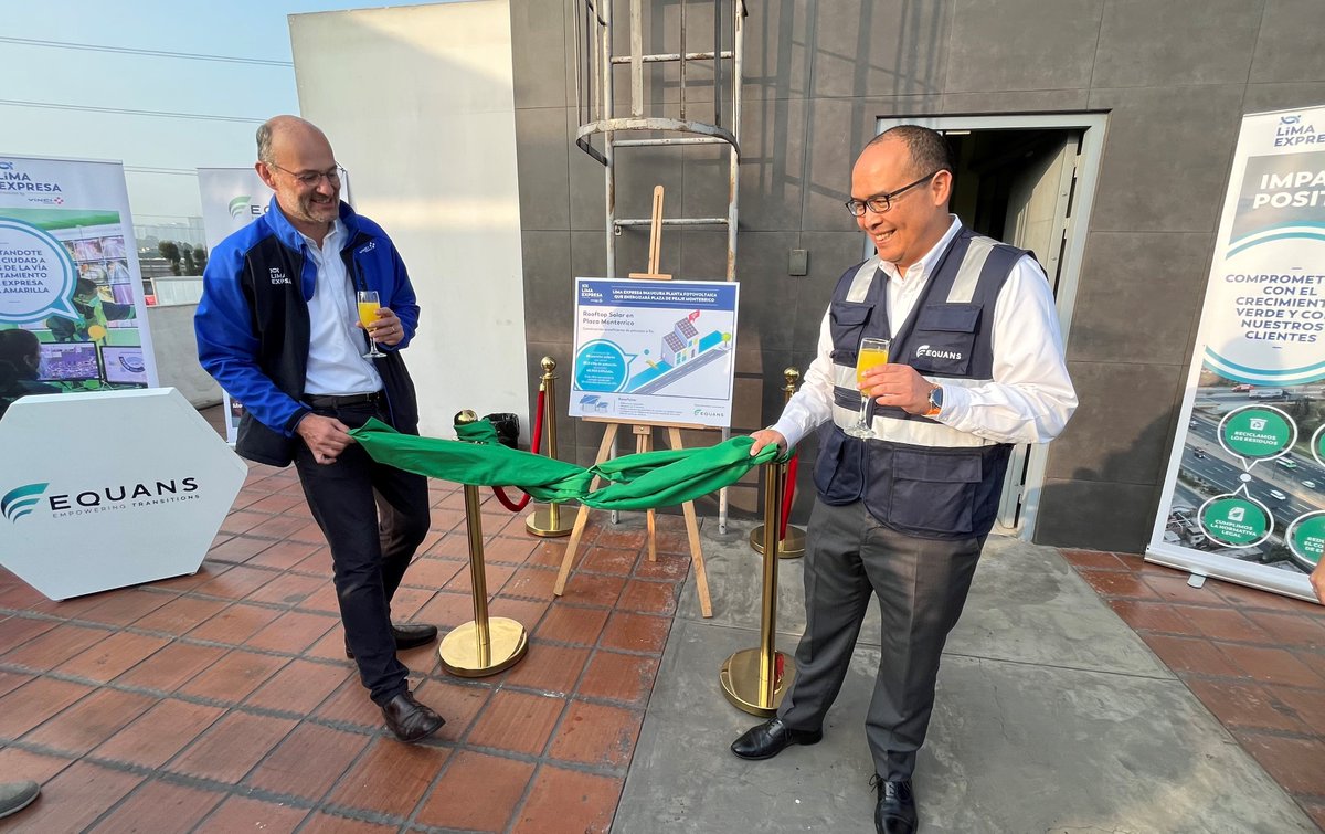 LimaExpresa's tweet photo. Inauguramos nuestra primera plaza de peaje energizada con una planta fotovoltaica ☀️ 😮  ¿Qué significa esto? 🤓
A través de 84 paneles solares, la planta autogenerará energía limpia que permitirá cubrir el 26% de la demanda energética y eliminará 15 toneladas de CO2 anuales. https://t.co/T53ZsL6Fr1