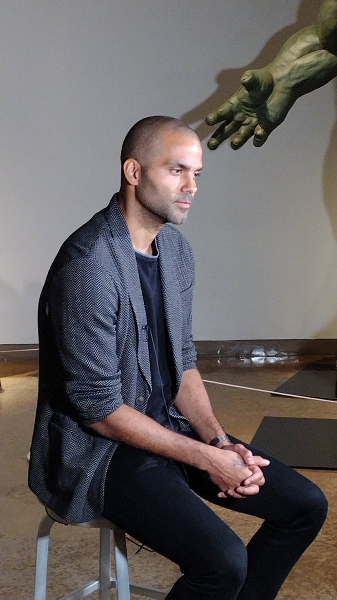 JeffGSpursZone's tweet photo. Tony Parker says it's unknown how long it'll take current spurs roster to make the leap into contention. Says w/ young players it takes time. Does say he likes the pieces in the team right but. 

Says he doesn't know how much longer Popovich has left in the tank. #porvida #nba75 https://t.co/ySy5sIlvMa