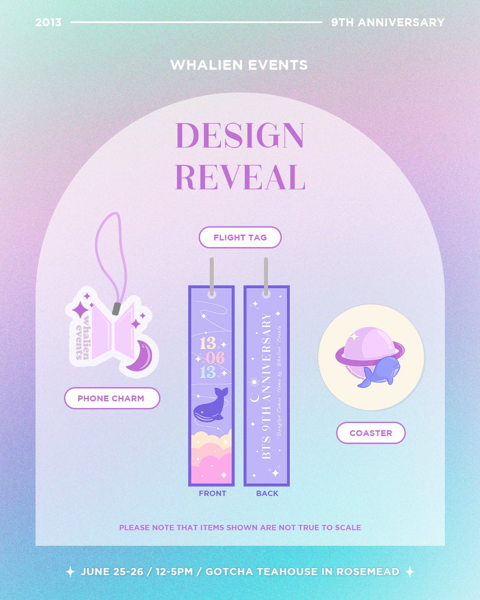 DESIGN DROP: CHARM + COASTER + FLIGHT TAG REVEAL
Charm: avail in tier 1 bags
Coaster: avail in tier 2 bags
Flight tag: avail in tier 3 bags
Pre-order today on our site! Won't be avail to purchase in person whalienevents.com