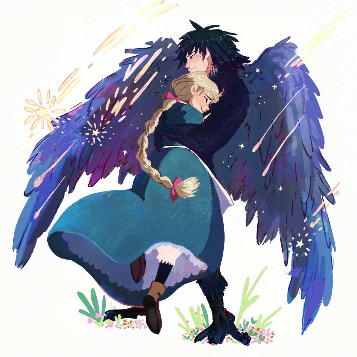 DebbieBalboa's tweet photo. Ghibli hugs part I : Howl's Moving Castle✨ https://t.co/54f0kPiJdQ