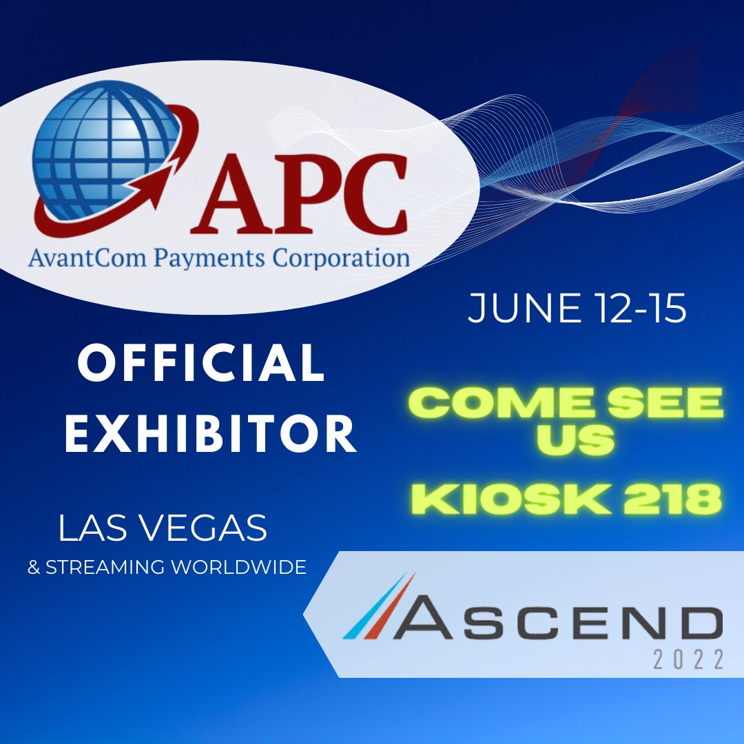 APCPayments's tweet photo. Be sure to check us out at #ascend2022 kiosk 218 starting this Sunday! https://t.co/1cUOOuwSSZ