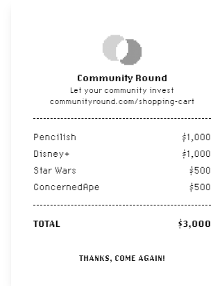 CryptoJerms's tweet photo. I just went shopping for startups! @wefunder

Checkout my cart: 
Pencilish
Disney+
Star Wars
ConcernedApe

 https://t.co/JPlAfBj0LS #communityround https://t.co/8jWuaDT2ri