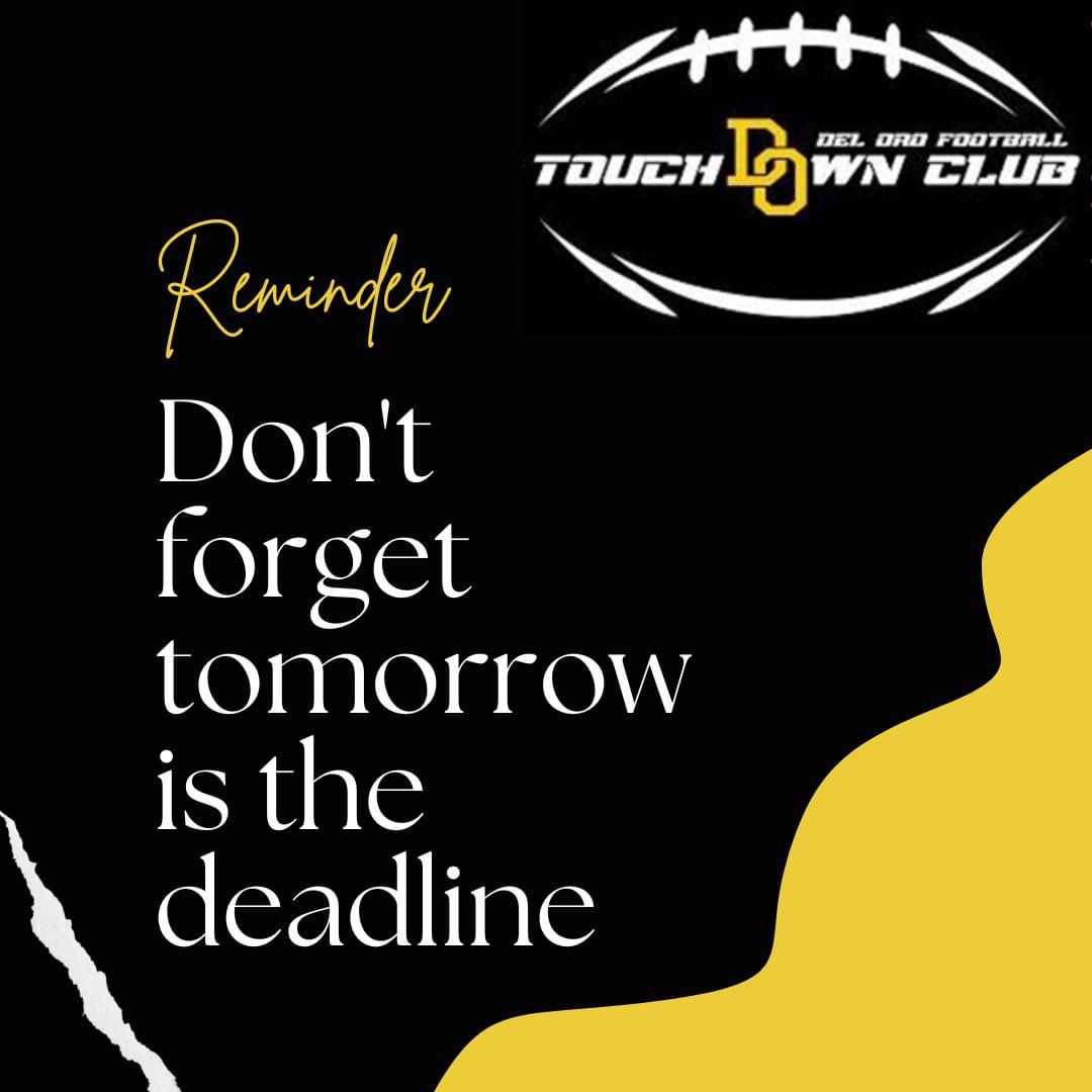 If you want to be a Touchdown Club Sponsor for the 2022 Season! Now is the time to secure your spots. What better way to enjoy the game, support your local team, AND advertise your business. Make your commitment by TOMORROW by filling out this form:  forms.gle/e4yZz1v2fjr74F…