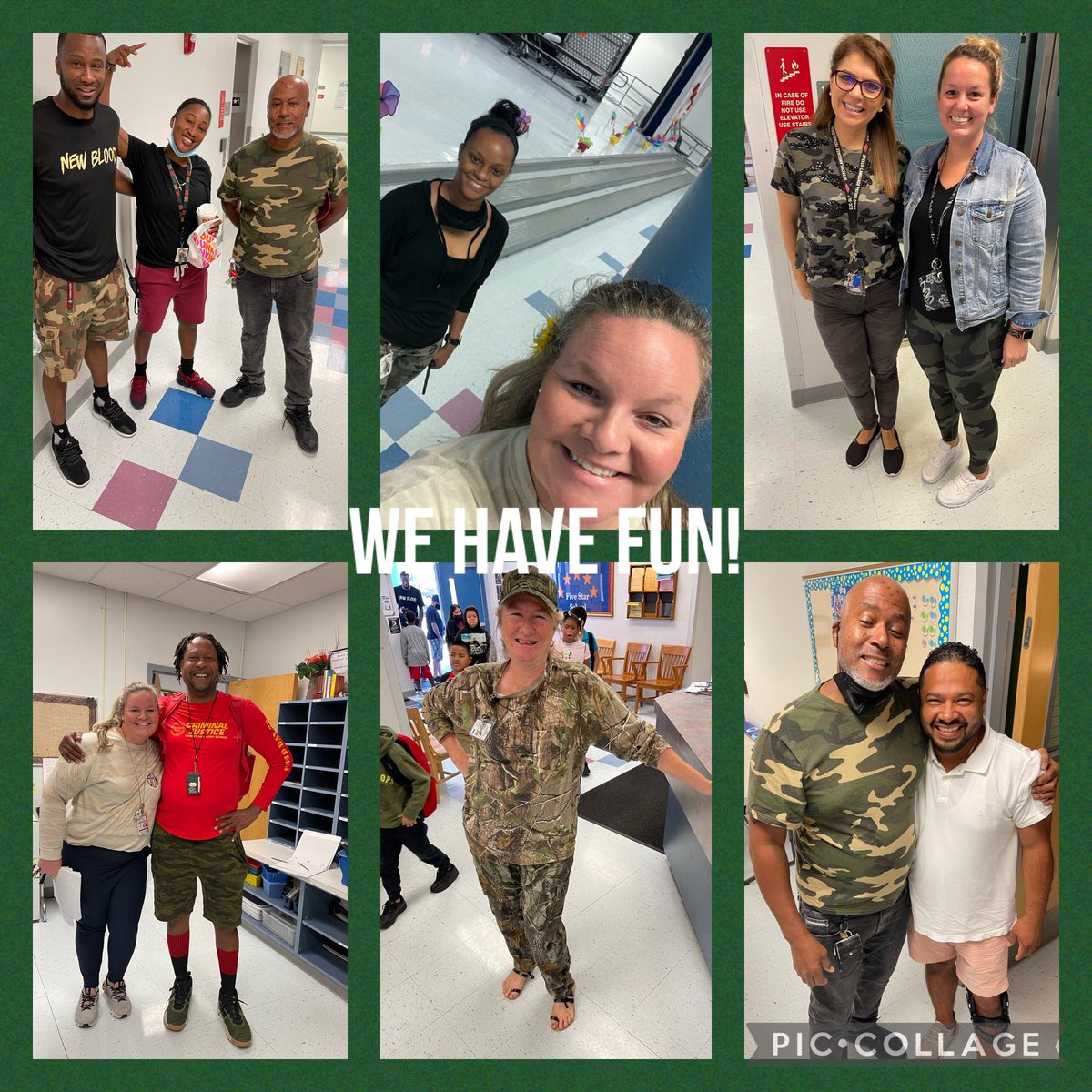 CLES_Principal's tweet photo. What an amazing first week of summer school at Lantana! Camo Spirit Day! Check out the creativity! Words of affirmation: you are enough and believe in yourself ✨✨ https://t.co/jtFLVa8TzF