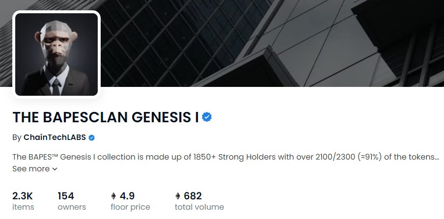 GEN 2 mint for BAPES CLAN #NFT is coming this month🔥

✅BILLION DOLLAR PROVEN TEAM
✅REVOLUTIONARY UTILITY
✅DIAMOND HAND COMMUNITY
✅LIFE CHANGING REWARDS
✅1700 HOLDERS STAKED
✅0.4% LISTED

3 WL SPOTS👇
-FOLLOW @BAPESCLAN 
-LIKE &amp; RT
-TAG 3 FRIENDS

CHANGING #NFTs FOREVER🚀