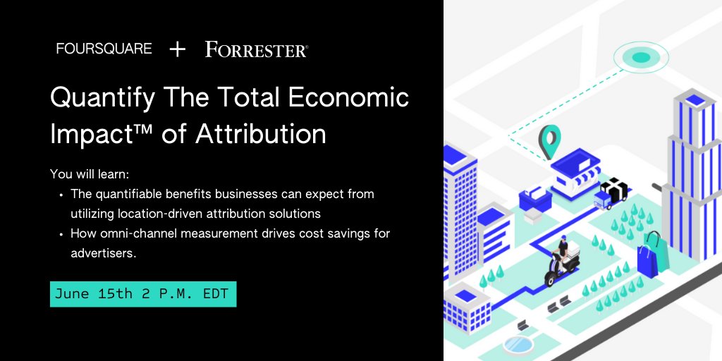 Foursquare's tweet photo. Don't miss out Foursquare's upcoming webinar on June 15th with @forrester. Learn why omni-channel measurement is critical to your success and how to quantify the impact of it. Register here: https://t.co/TlIf8xx1xg #measurement #marketing #advertising #webinar #technology https://t.co/yzQcjx5tDx