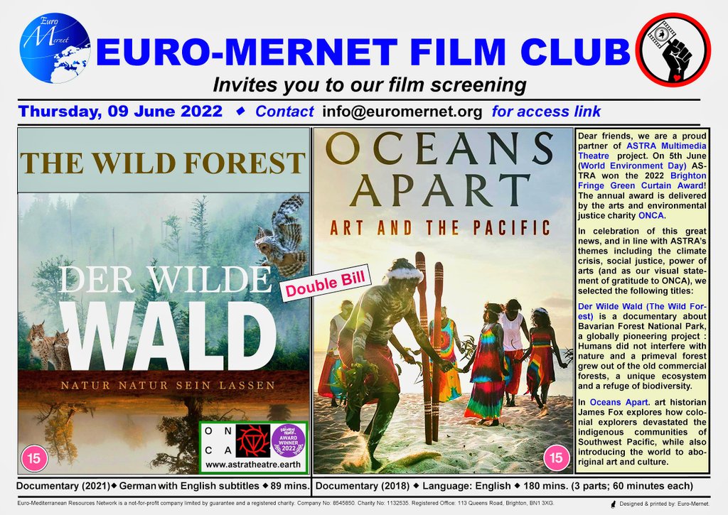 Celebrating the #BrightonFringe award won by <a href="/Astra_Theatre/">ASTRA: A Multimedia Theatre Production</a>, we're screening two documentaries until next Thursday to reflect various themes: nature, climate crisis, environmental justice, decolonising cultural heritage &amp; the power of arts. 💚
#Love, #peace, #solidarity ❤️🕊✊️