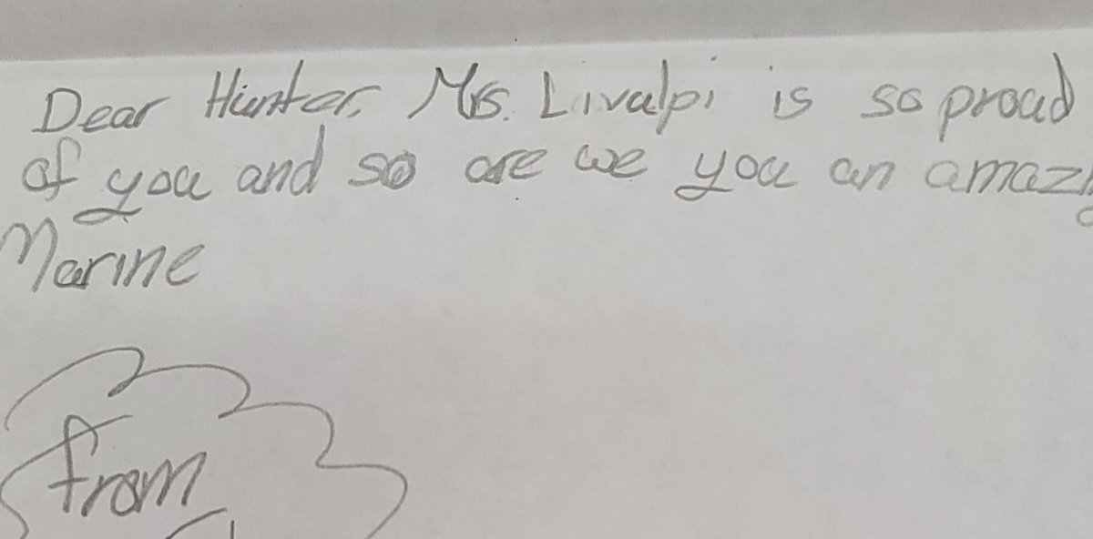 CLivulpi's tweet photo. My class did an amazing job creating cards for a former student who is a marine! https://t.co/7yytLJd51R