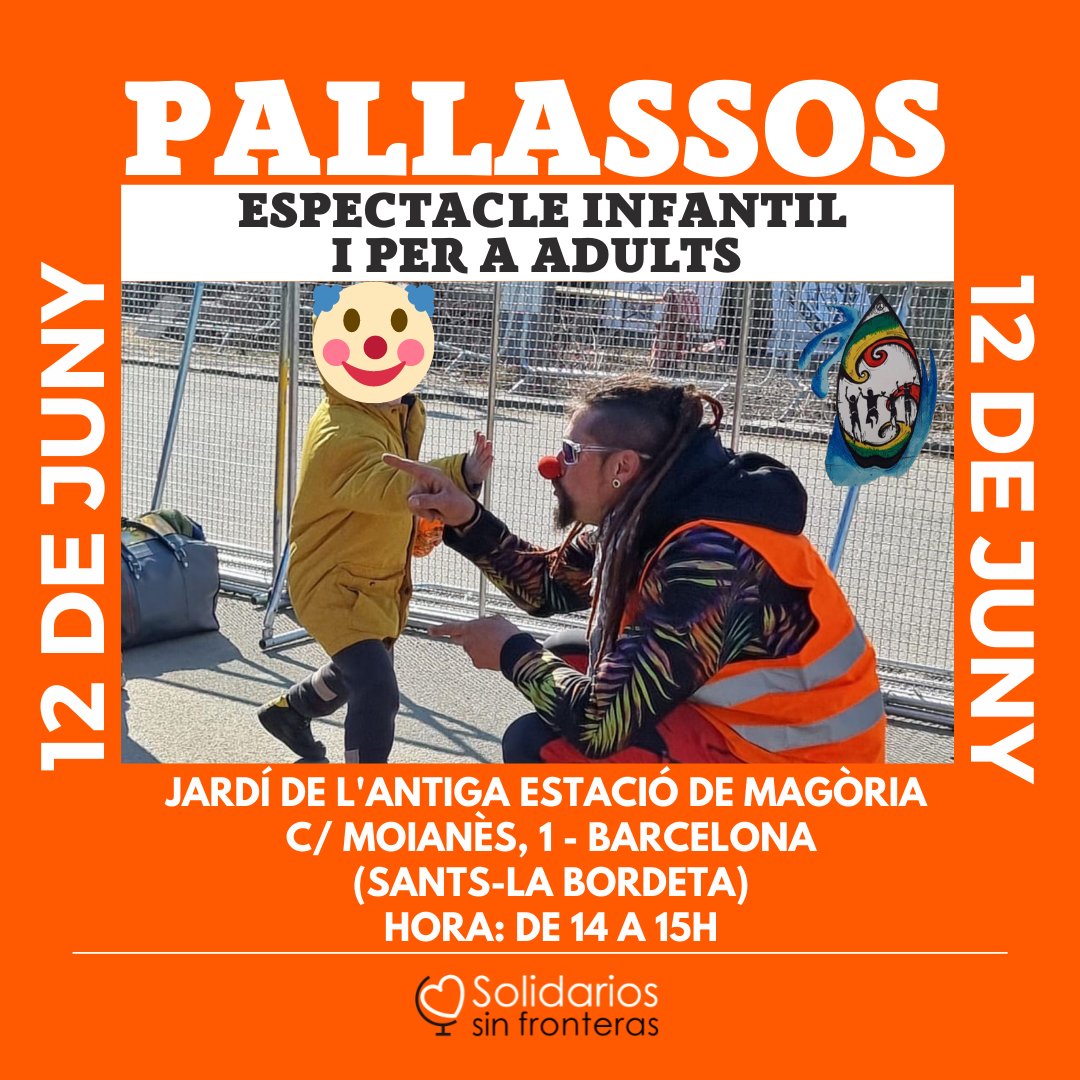 SolidariosSF's tweet photo. 𝗣𝗿ó𝘅𝗶𝗺𝗼 𝗗𝗢𝗠𝗜𝗡𝗚𝗢 𝟭𝟮 𝗝𝗨𝗡𝗜𝗢 5ªFiesta Solidaria por Yemen #Barcelona 11-18h📍Jardí Antiga Estació Magòria. C/Moianès, 1 https://t.co/gMYKvODzYS
Fiesta familiar para lograr fondos para nuestro trabajo en Yemen. Solidaridad y diversión! Ayúdanos a salvar vidas https://t.co/QMBuw42nIa
