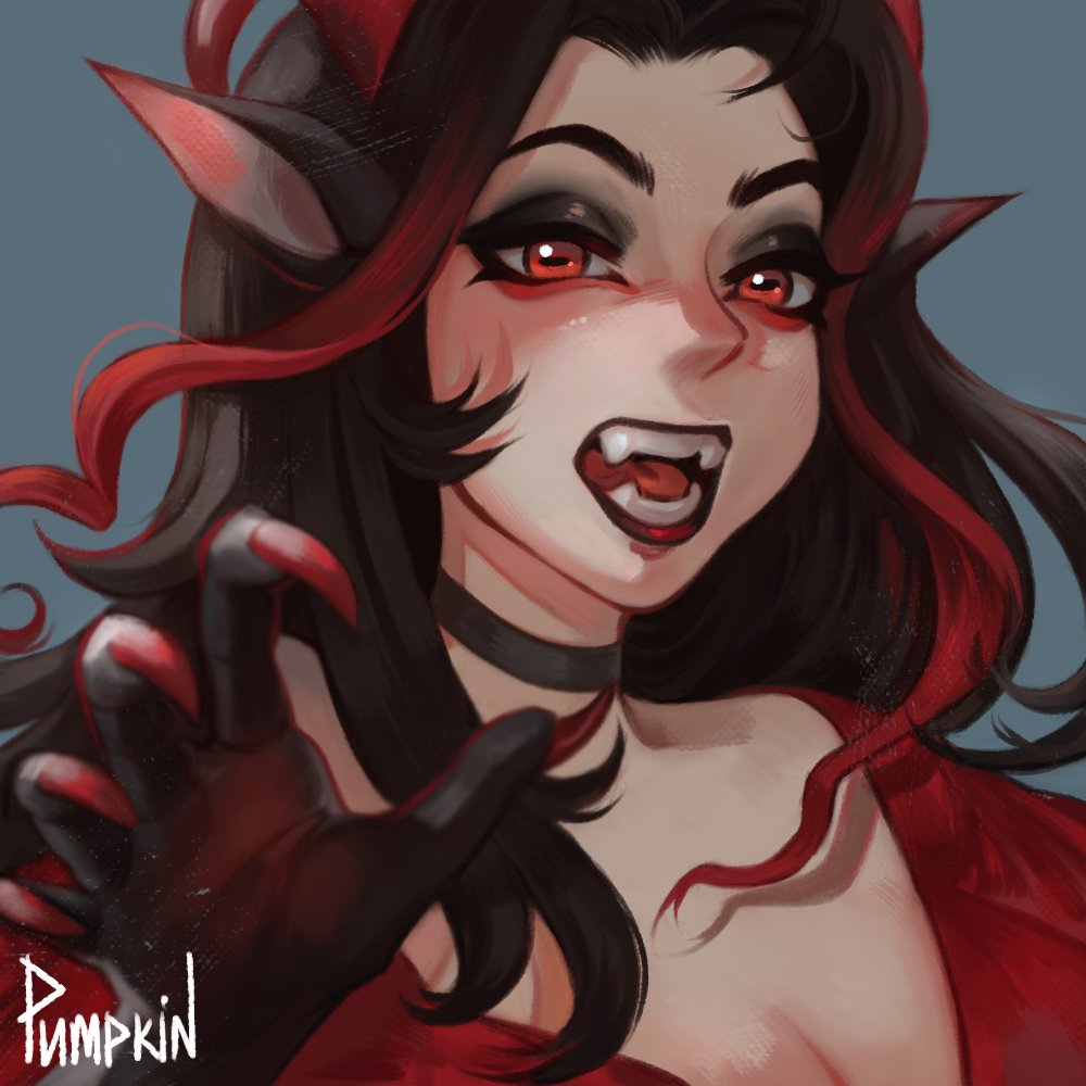ItsPumpkinski's tweet photo. #digitalpainting #Demon OC portrait :3 https://t.co/S6C4rLUrwV