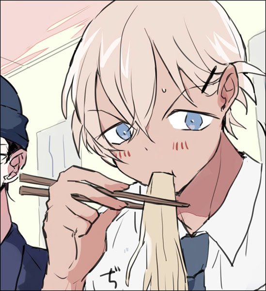 「ラーメンたべてるふるやさん 」|ほくろ　スモバ原稿のイラスト