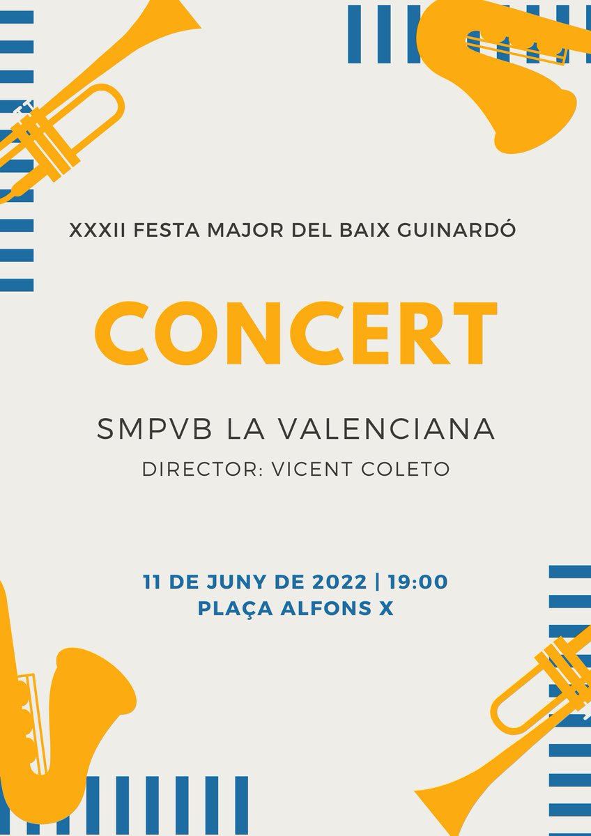 Aquest dissabte 11 de juny oferim un concert a l'aire lliure emmarca a la XXXII FESTA MAJOR DEL BAIX GUINARDÓ. 
🕖 19:00h.
📍 PLaça Alfons