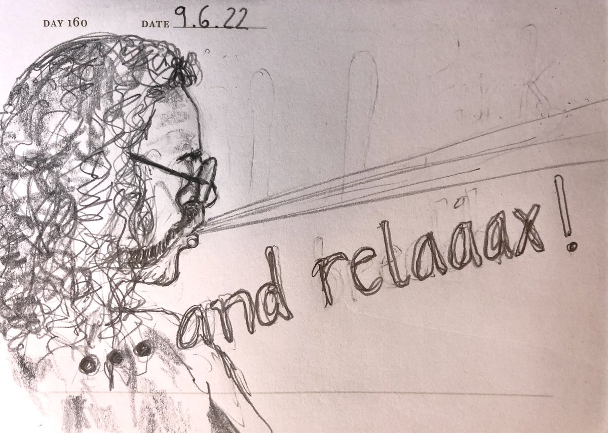 Venster67's tweet photo. One Sketch A Day 9.6.22
ββ¦and relaaax!β
#relaaax #breath #ofstedinspection #onesketchaday #sketchbook #visualdiary #art #illustration #pencilsketch https://t.co/X2SiQKw4zn