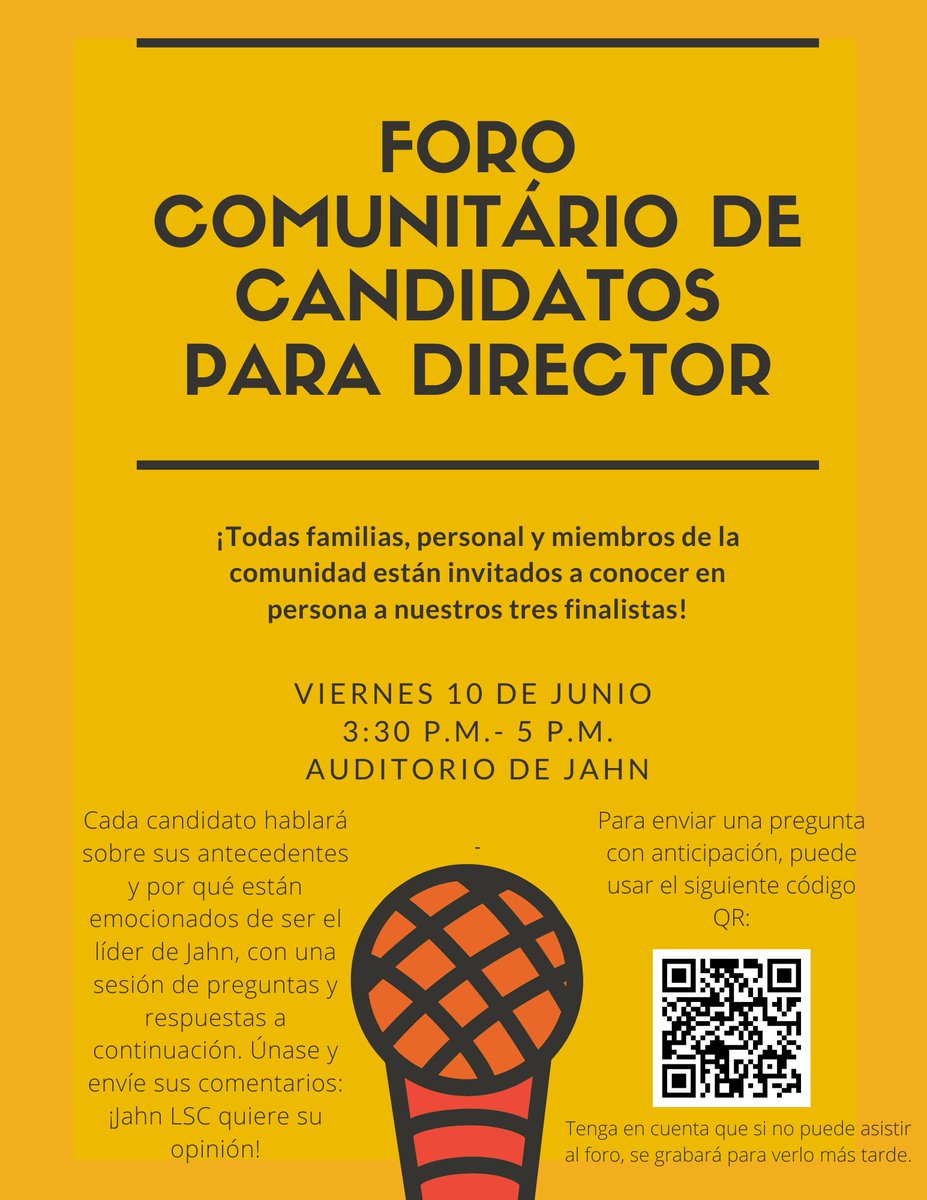 Neighbors, tomorrow from 3:30-5pm listen to the top 3 candidates for Principal at Jahn Elementary School discuss why they are excited to be the new leader of the school. All families, staff and community members are invited to join.