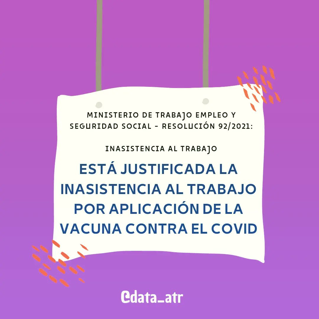 data_atr's tweet photo. #covid_19
#buenjueves

Sabías que si te vas a vacunar contra el Covid tu empleador tiene la obligación de darte el día? https://t.co/fwZFUt8NRb