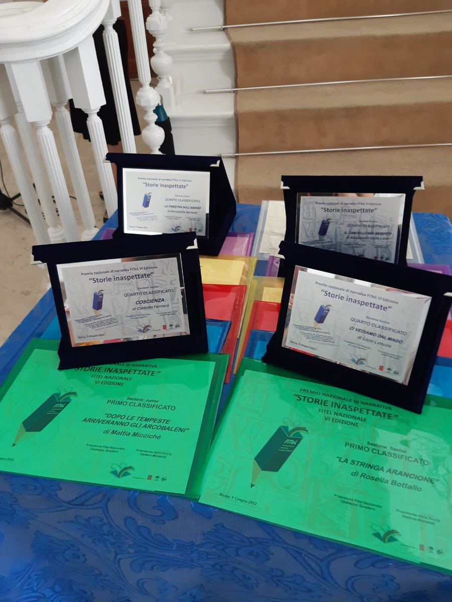 📣🏆 STORIE INASPETTATE: ecco i vincitori 👏
Svelati oggi durante la cerimonia di premiazione i titoli dei racconti vincitori del concorso letterario annuale della FITeL Nazionale STORIE INASPETTATE
A loro vanno i complimenti della giuria di questa edizione e della FITeL tutta
👇