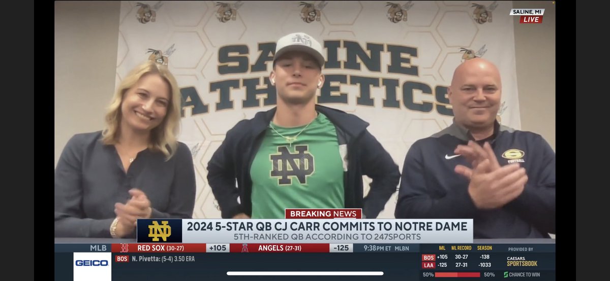 BarstoolIrish's tweet photo. LETS GO. HUGE COMMITMENT FROM Class of 2024 5⭐️ QB CJ Carr

These next two classes are something special🏈🏈 #freemanera https://t.co/fCtfESiYqL