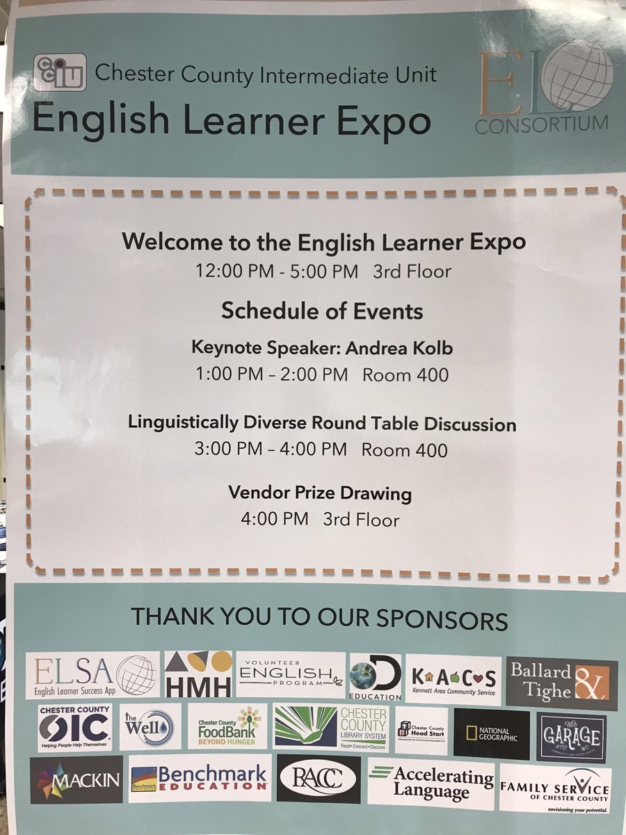CarmenRowe3's tweet photo. Thank you @CCIU_24 for putting together the EL Expo! It was great to take part in the Round Table Discussion and to represent Accelerating Language, LLC. https://t.co/7daf3F99CI