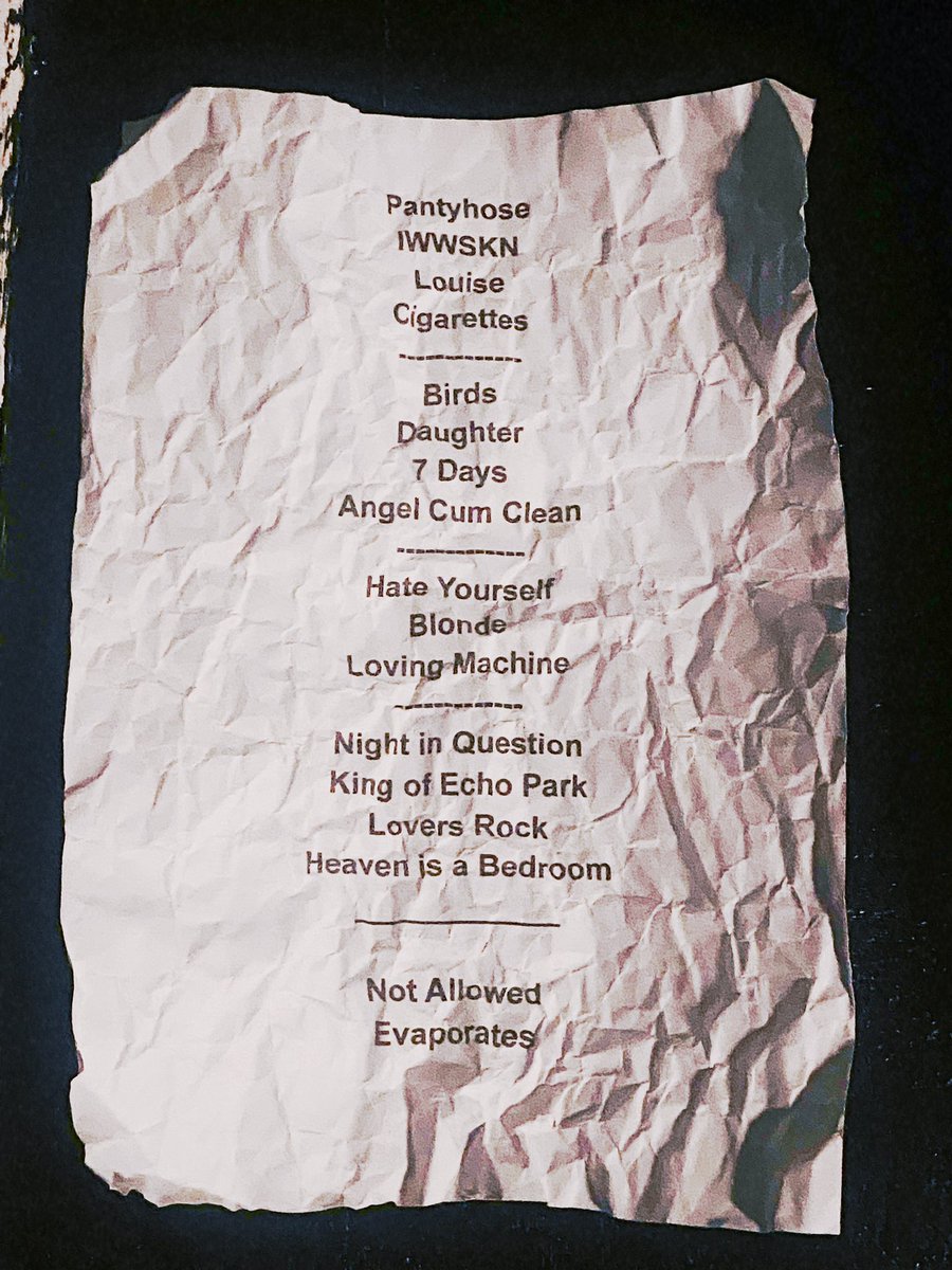 v4ampires's tweet photo. here’s the tv girl setlist if anyone is looking for it! https://t.co/zLMT2UnrAB