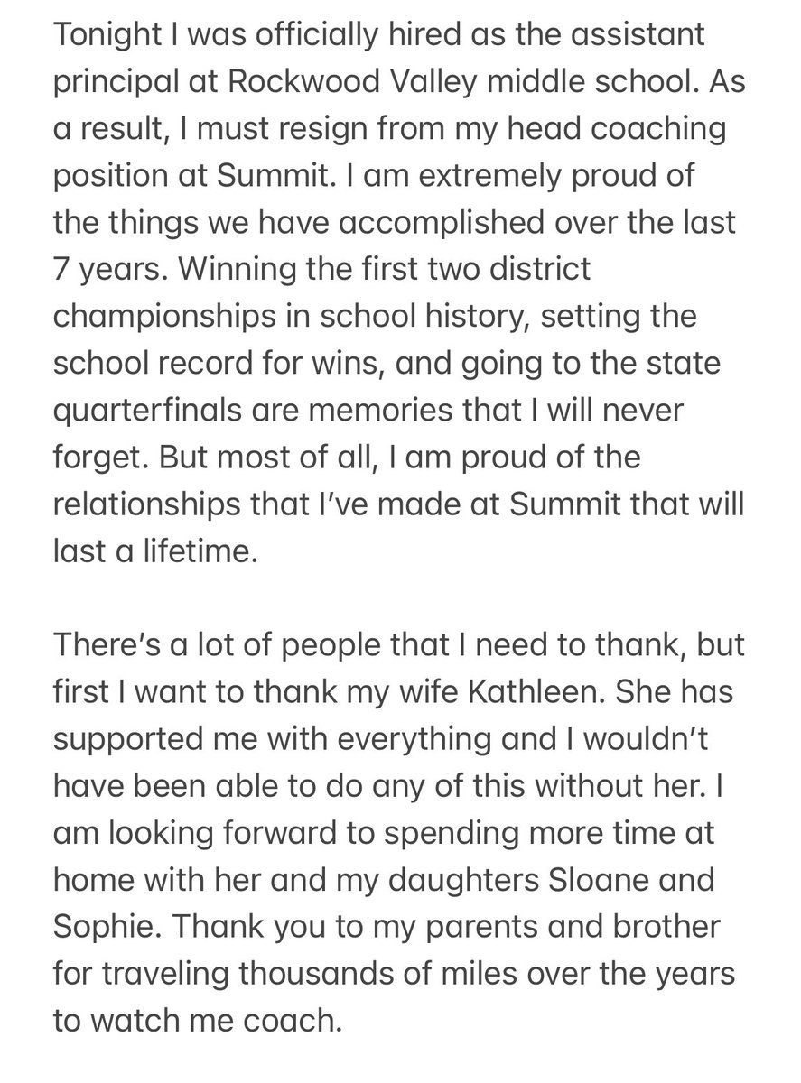 RSHS_Basketball's tweet photo. Thank you Summit for a great 7 years! I’m going to miss all the students and players that I’ve had the honor of teaching and coaching. https://t.co/cCH6Ddkvtd