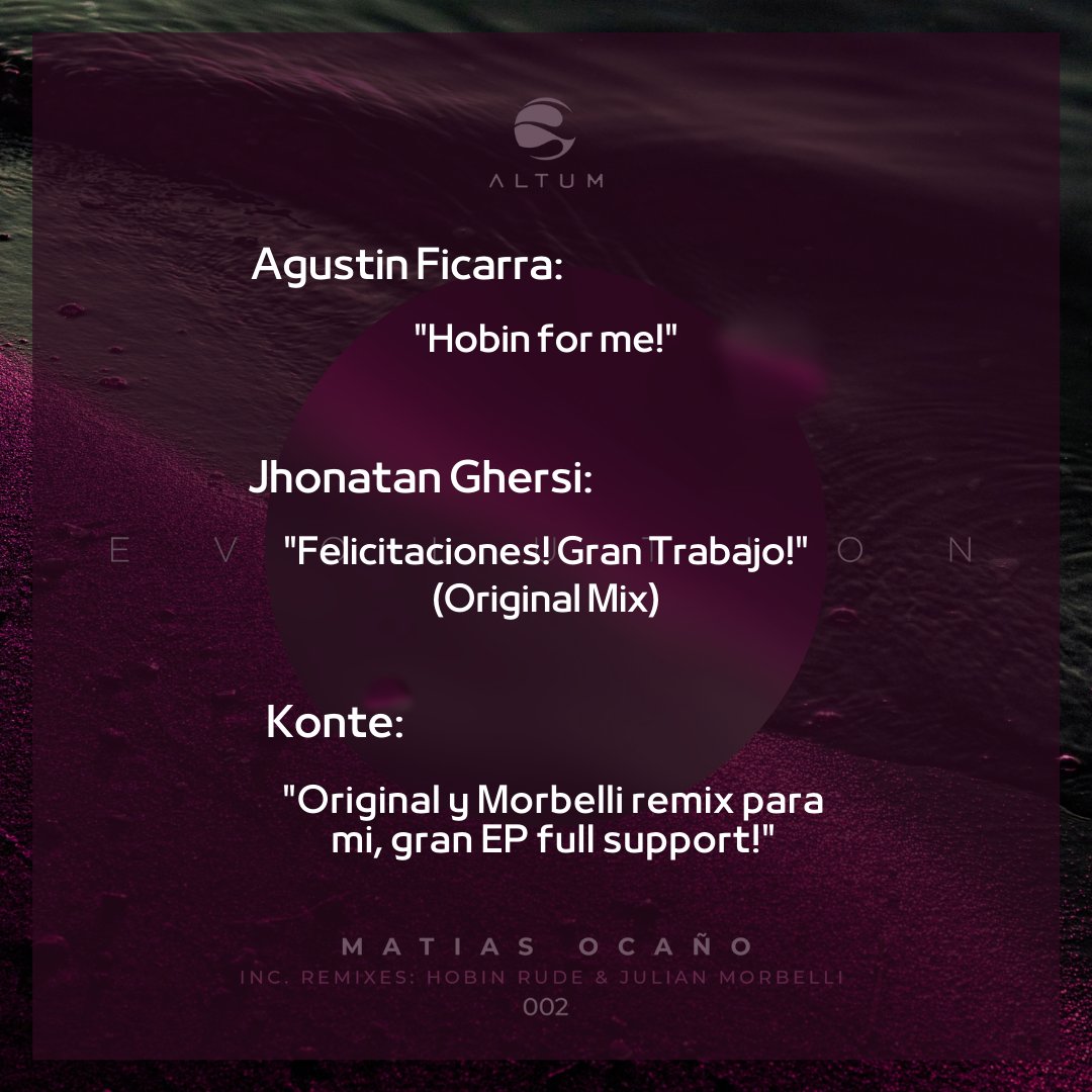 Happy to see how our work is supporting by the masters🔥⚡

Evolution EP is out!
Check out the link bellow now!
beatport.com/label/altum-mu…