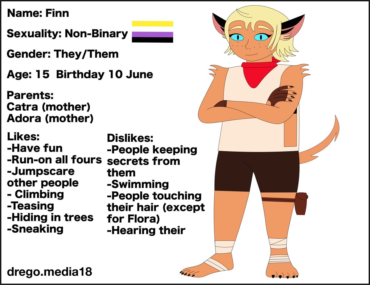 Dregotweets18's tweet photo. Finn’s Bio
Happy birthday Finn!
#Shera #sherafanart #sherafinn #catradora #fanart #finnshera https://t.co/wSo4huI3xe