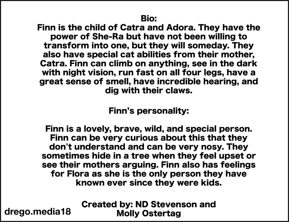 Dregotweets18's tweet photo. Finn’s Bio
Happy birthday Finn!
#Shera #sherafanart #sherafinn #catradora #fanart #finnshera https://t.co/wSo4huI3xe